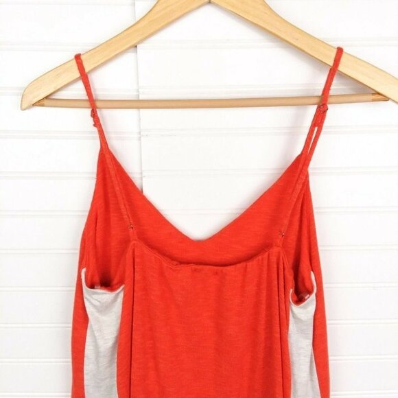Peyton Jensen Aspen Knit Cami Side Stripes Sleeveless Orange/Red Size Medium - Picture 6 of 8